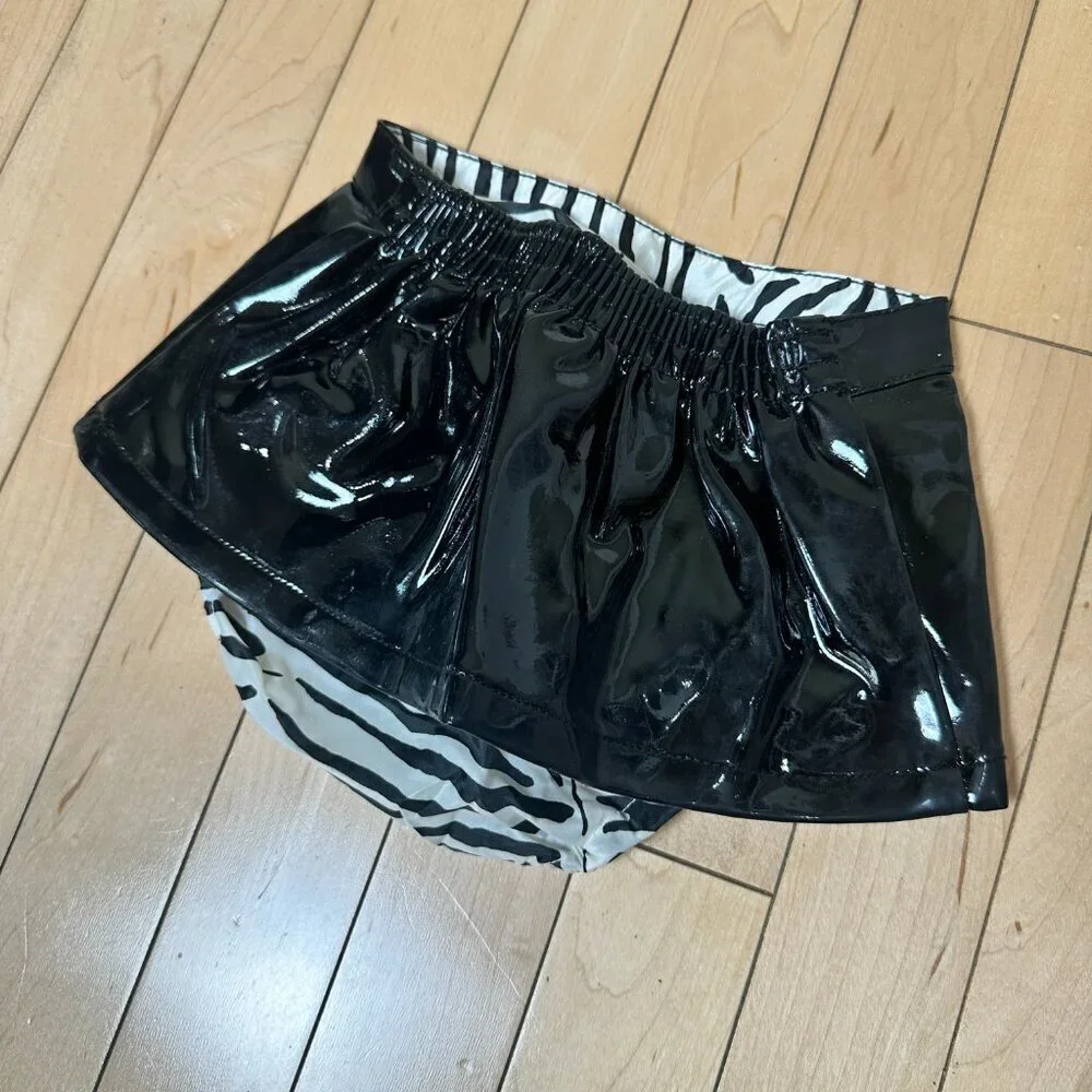 NWT GYMBOREE Patent Leather Zebra Print Skirt w Diaper Cover Bloomers Size 12-18